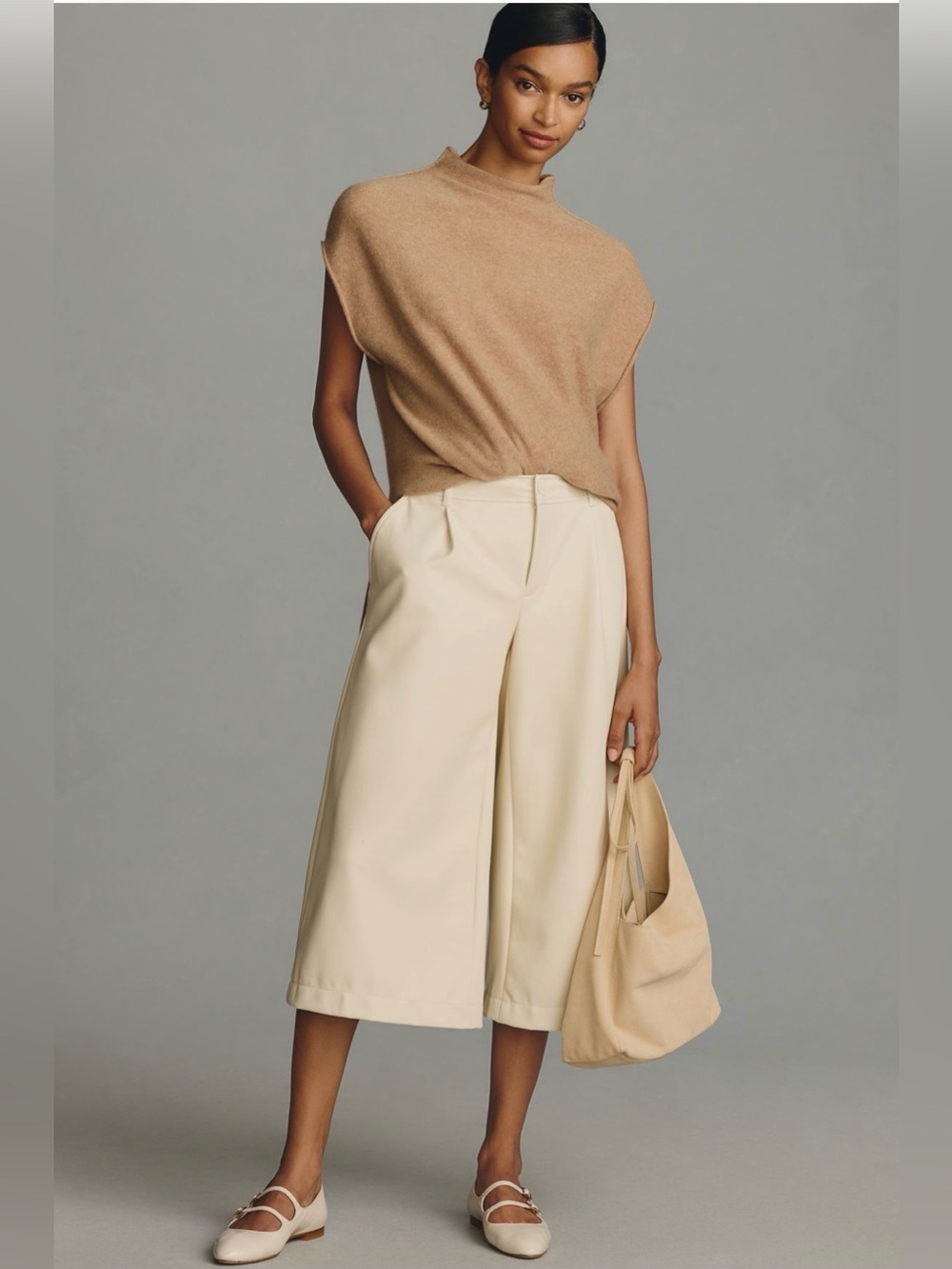 By Anthropologie Faux Leather Culottes